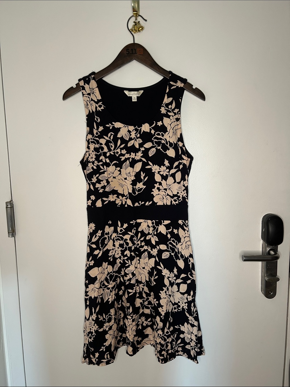 Charming Charlie Navy and Cream Floral Dress